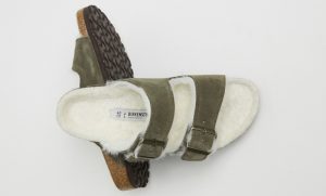 Birkenstock Suede Sheepskin Slide Sandals