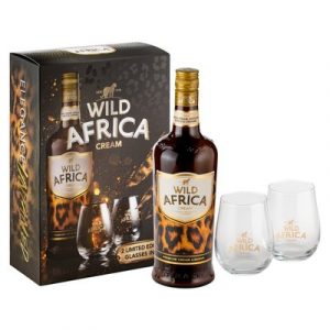 Wild Africa Cream and glass set