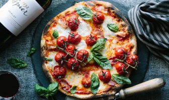 Eating In: Try this Recipe for Homemade Pizza with Roasted Tomatoes, Pancetta, and Basil! pizza