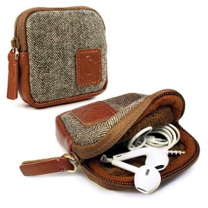 Tuff Luv Tuff-luv Herringbone Tweed Travel Case Pouch For Earphones Headphones 